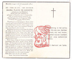 DP Maria Flavie De Groote ° Heusden 1891 † Destelbergen 1948 X Edward De Veirman - Devotion Images