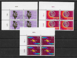 Schweiz 1974 Jahresereignisse Mi.Nr. 1039/41 Kpl. 4er Blocksatz Gestempelt - Used Stamps