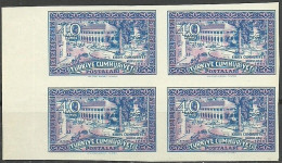 Turkey; 1960 Independence Of The Republic Cyprus 40 K. ERROR "Imperf. Block Of 4" - Ongebruikt