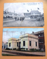 CHARLEROI  - 2 CARTES : Exposition De 1911 : Vue Prise De Luna Garden - Pavillon De La Presse - Charleroi