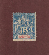 CÔTE D'IVOIRE - 6 De 1892/1899 - Neuf * - Type Colonies - 15c. Bleu - 2 Scan - Ongebruikt