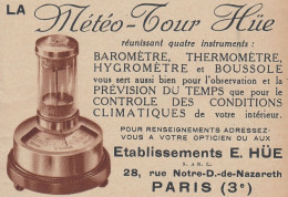 Etablissements E. HUE - M�t�o Tour - 1936 Vintage Advertising - Pubblicit� - Werbung