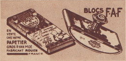 Blocs F.A.F. - 1936 Vintage Advertising - Pubblicit� Epoca - Werbung