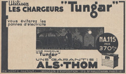 Chargeurs TUNGAR - ALA-THOM - 1936 Vintage Advertising - Pubblicit� Epoca - Reclame