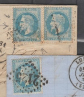 LES 2 ETATS De La CASE 64A2 Sur Lettres TBE Cote 200€ - 1863-1870 Napoléon III Lauré