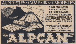 ALPCAN - Alpinistes - Campeurs - 1936 Vintage Advertising - Pubblicit�  - Reclame