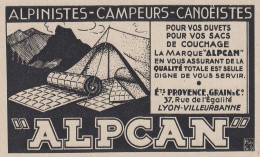 ALPCAN - Alpinistes - Campeurs - 1936 Vintage Advertising - Pubblicit�  - Reclame