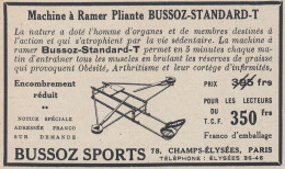 BUSSOZ SPORTS - Machin� � Ramer Pliante - 1936 Vintage Advertising - Werbung