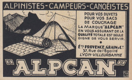 ALPCAN - Alpinistes - Campeurs - 1936 Vintage Advertising - Pubblicit�  - Reclame