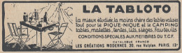 La Tabloto Pour Pique-Nique Et Camping - 1936 Vintage Advertising - Werbung