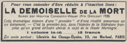 La Demoiselle De La Mort - 1936 Vintage Advertising - Pubblicit� Epoca - Werbung