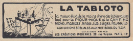 La Tabloto Pour Pique-Nique Et Camping - 1936 Vintage Advertising - Werbung