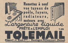 TOLEMAIL L'argenture Liquide - 1936 Vintage Advertising - Pubblicit� Epoca - Werbung