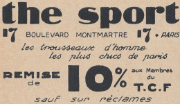 The Sport - Paris - 1936 Vintage Advertising - Pubblicit� Epoca - Werbung