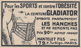 Ceinture GLADIATOR - 1936 Vintage Advertising - Pubblicit� Epoca - Werbung