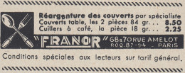 R�argenture Des Couverts FRANOR - 1936 Vintage Advertising - Pubblicit�  - Werbung