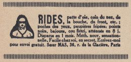 Rides Soeur Mas Paris - 1936 Vintage Advertising - Pubblicit� Epoca - Werbung