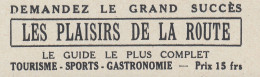 Les Plaisir De La Route - 1936 Vintage Advertising - Pubblicit� Epoca - Werbung