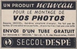 Seccol-Desp� Pour Montage De Vos Photos - 1936 Vintage Advertising - Werbung