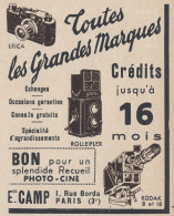 Appareils Photo Cine CAMP - 1936 Vintage Advertising - Pubblicit� Epoca - Werbung