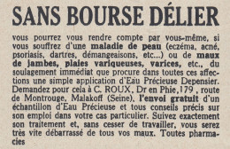 Sans Bourse D�lier - 1936 Vintage Advertising - Pubblicit� Epoca - Werbung