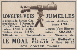 Jumelles LE MOAL Paris - 1936 Vintage Advertising - Pubblicit� Epoca - Werbung