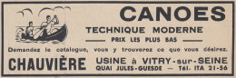 Canoes CHAUVIERE - 1938 Vintage Advertising - Pubblicit� Epoca - Werbung