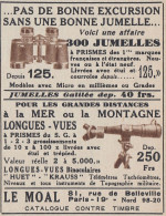 Jumelles LE MOAL Paris - 1938 Vintage Advertising - Pubblicit� Epoca - Werbung