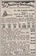 La Maison Am�ricaine Equipement Pour Tous Sports  1938 Vintage Advertising - Werbung