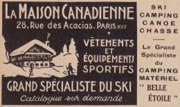 La Maison Canadienne Vetements Sportifs - 1938 Vintage Advertising - Publicidad