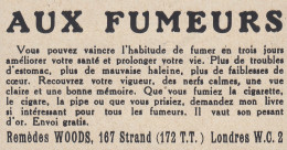 Aux Fumeurs Rem�des WOODS - 1938 Vintage Advertising - Pubblicit� Epoca - Publicidad