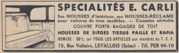Sp�cialistes E. Carli - Levallois - 1938 Vintage Advertising - Pubblicit� - Publicidad