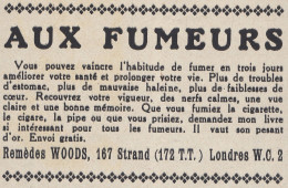 Aux Fumeurs Rem�des WOODS - 1938 Vintage Advertising - Pubblicit� Epoca - Werbung