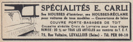 Sp�cialistes E. Carli - Levallois - 1938 Vintage Advertising - Pubblicit� - Publicidad