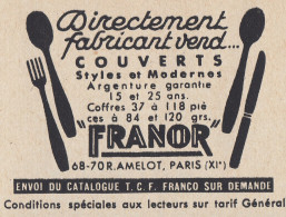 FRANOR Paris - 1938 Vintage Advertising - Pubblicit� Epoca - Reclame