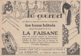 LA FAISANE - Perray - 1924 Vintage Advertising - Pubblicitr� Epoca - Reclame