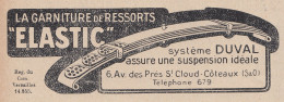 Garniture Ressorts Elastic DUVAL - 1924 Vintage Advertising - Pubblicit� - Werbung