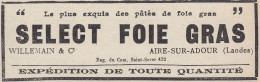 Select Foie Gras - 1924 Vintage Advertising - Pubblicit� Epoca - Reclame