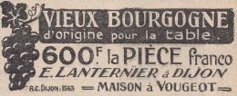 Vieux BOURGOGNE D'origine Pour La Table - 1924 Vintage Advertising - Publicidad