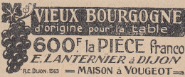Vieux BOURGOGNE D'origine Pour La Table - 1924 Vintage Advertising - Reclame