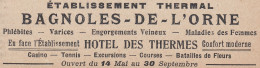 Etablissement Thermal BAGNOLES De L'ORNE - 1924 Vintage Advertising - Reclame