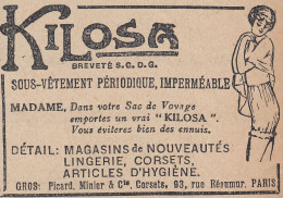 KILOSA Sous-Vetement P�riodique Imperm�able - 1924 Vintage Advertising - Reclame