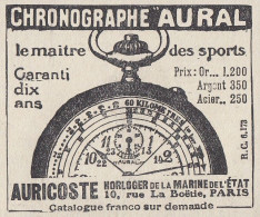 Chronographe AURAL - 1924 Vintage Advertising - Pubblicit� Epoca - Advertising