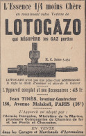 LOTOGAZO - 1924 Vintage Advertising - Pubblicit� Epoca - Werbung