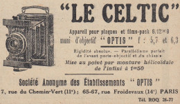 Appareils Photo LE CELTIC - 1920 Vintage Advertising - Pubblicit� Epoca - Publicités