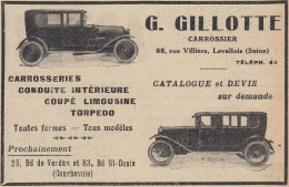 Voiture Coup� Limousine GILLOTTE - 1920 Vintage Advertising - Pubblicit�  - Werbung