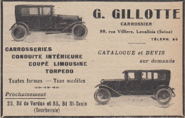 Voiture Coup� Limousine GILLOTTE - 1920 Vintage Advertising - Pubblicit�  - Werbung