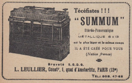 SUMMUM St�r�o Panoramique - 1920 Vintage Advertising - Pubblicit� Epoca - Reclame