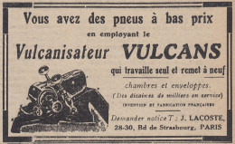 Vulcanisateur VULCANS - 1920 Vintage Advertising - Pubblicit� Epoca - Reclame