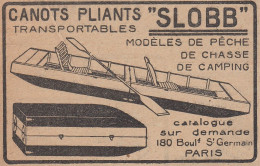 Canots Pliants SLOBB - 1920 Vintage Advertising - Pubblicit� Epoca - Werbung